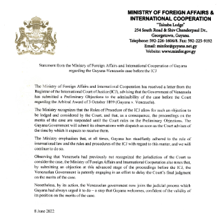 Statement from Ministry of Foreign Affairs