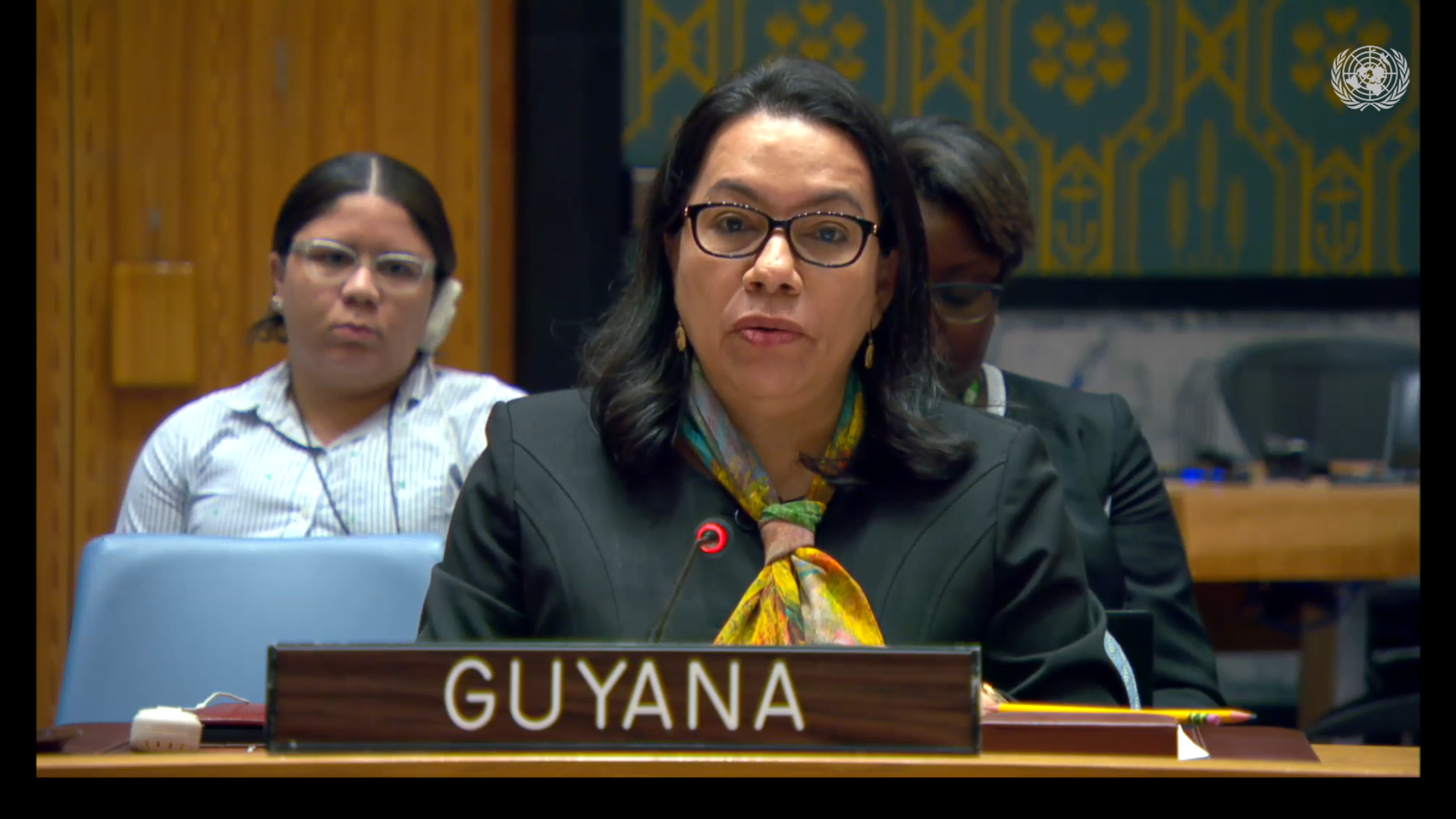 Amb. Carolyn Rodrigues-Birkett delivering statement at UNSC Meeting on Ukraine