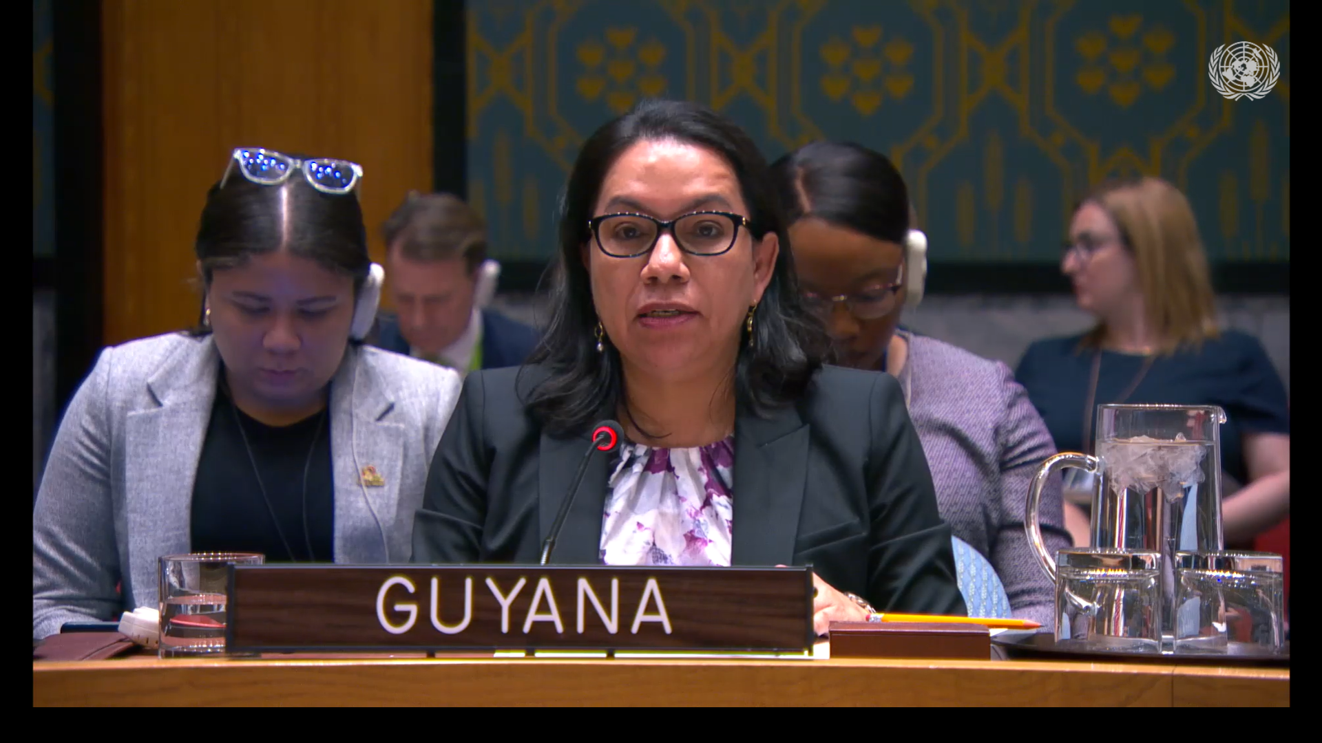 Amb. Carolyn Rodrigues Birkett delivering statement at UNSC Adoption of Resolution on Ukraine