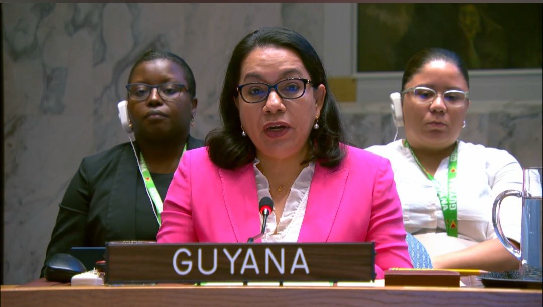 Her Excellency Carolyn Rodrigues Birkett, on behalf of the A3+, during the UN Security Council Briefing on ‘The Question Concerning Haiti