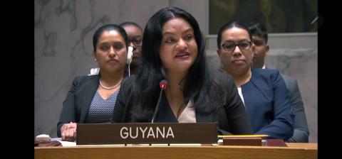 Honourable Minister Dr. Vindhya Persaud delivering statement 