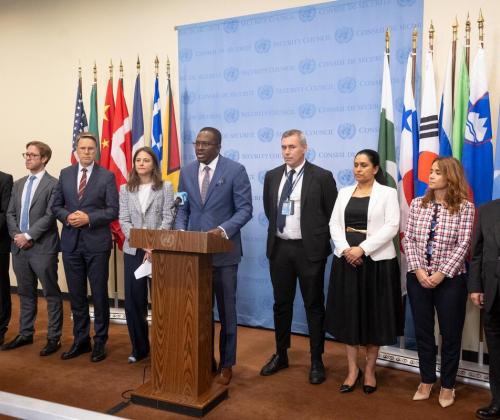 Statement delivered at Joint Security Council Stakeout on the situation in Darfur (ICC referral pursuant to resolution 1593) by Ambassador Michael Imran Kanu, Permanent Representative of Sierra Leone and Ambassador Sandra Jensen Landi, Deputy Permanent Representative of Denmark, and accompanied by Representatives from France, Greece, Guyana, Panama, Republic of Korea, Slovenia and United Kingdom